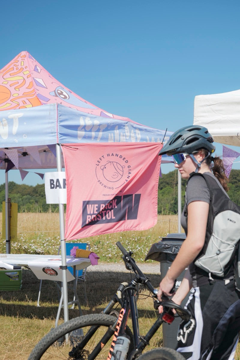 A rider at Shredfest, Ride Bristol's mountain bike festival